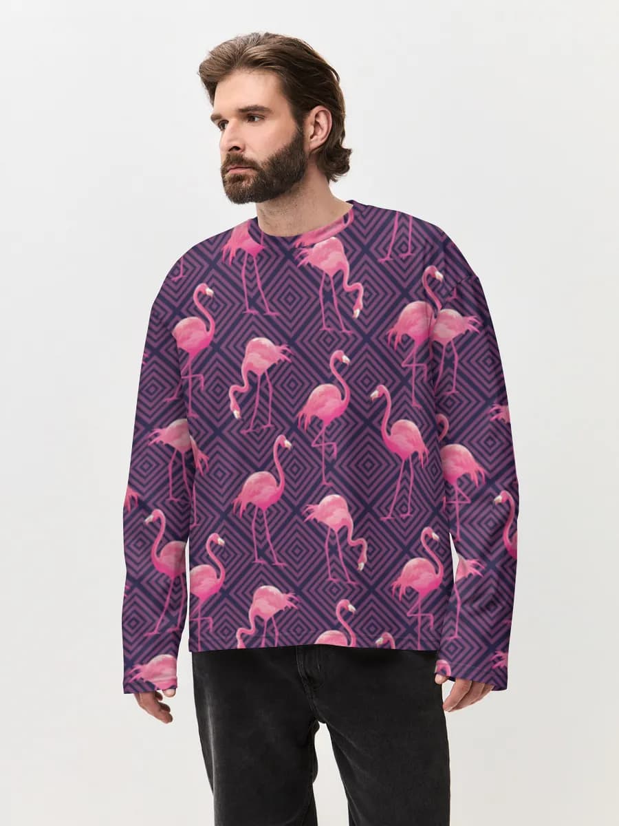 Pink Flamingo Geometric Print