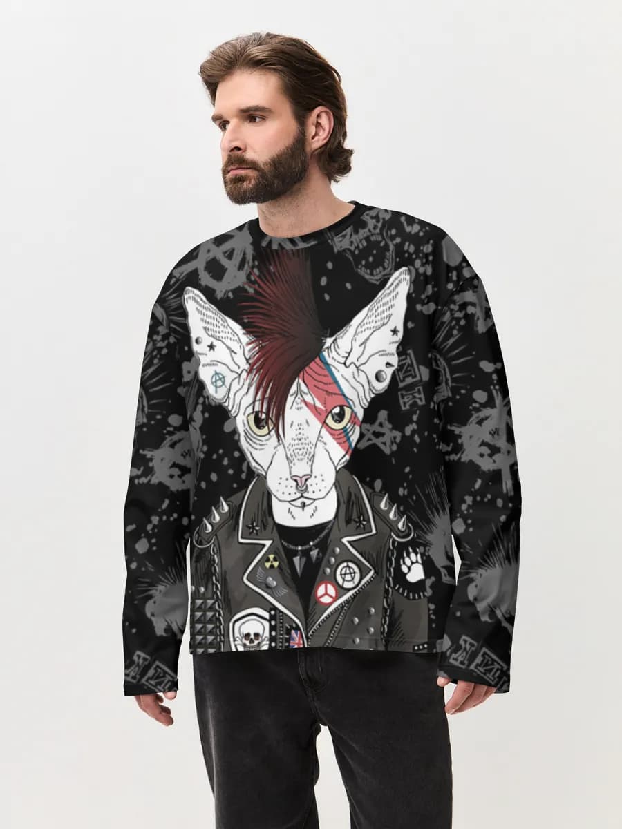 Men's oversized cotton long sleeve