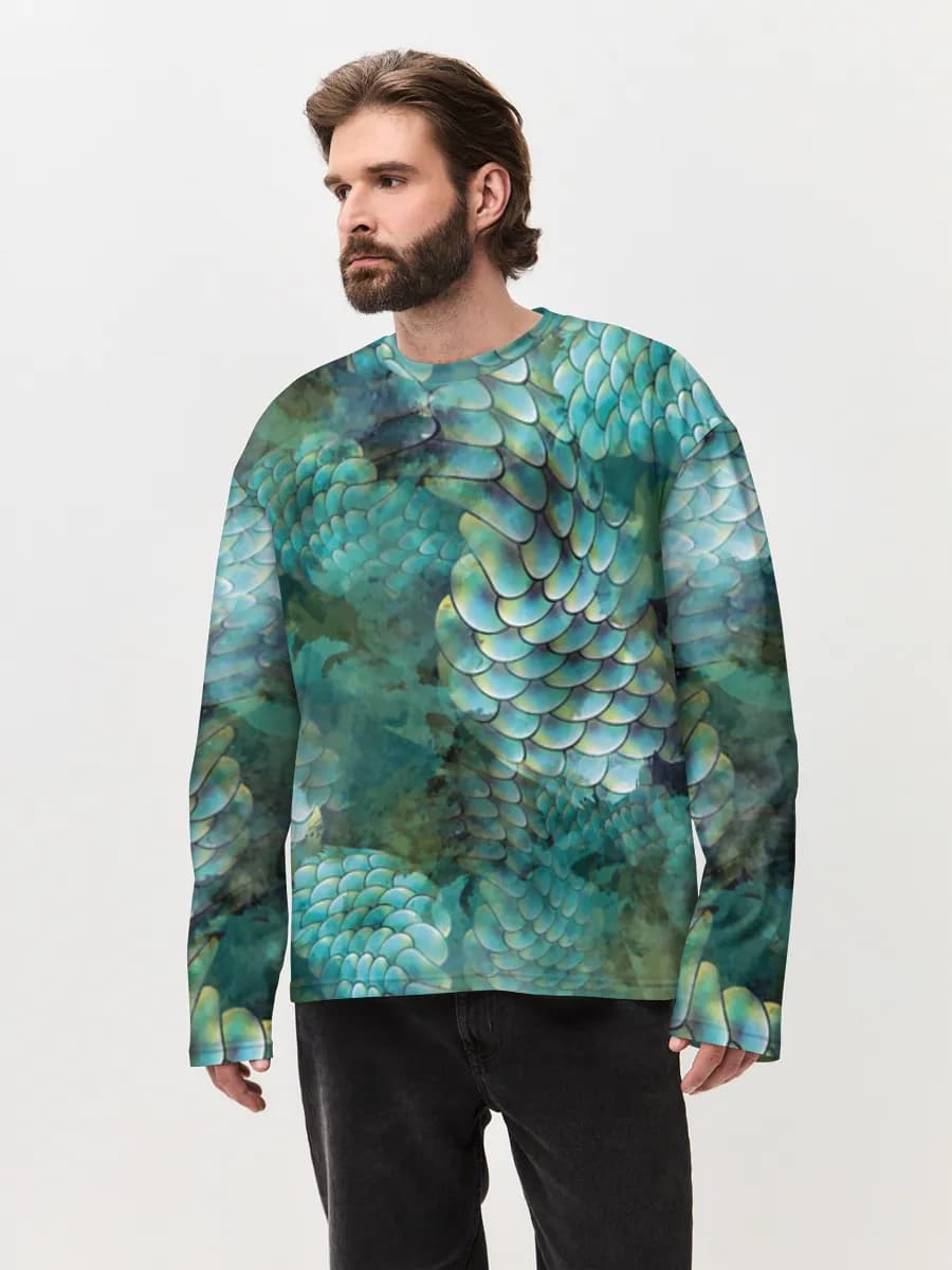 Men's oversized cotton long sleeve