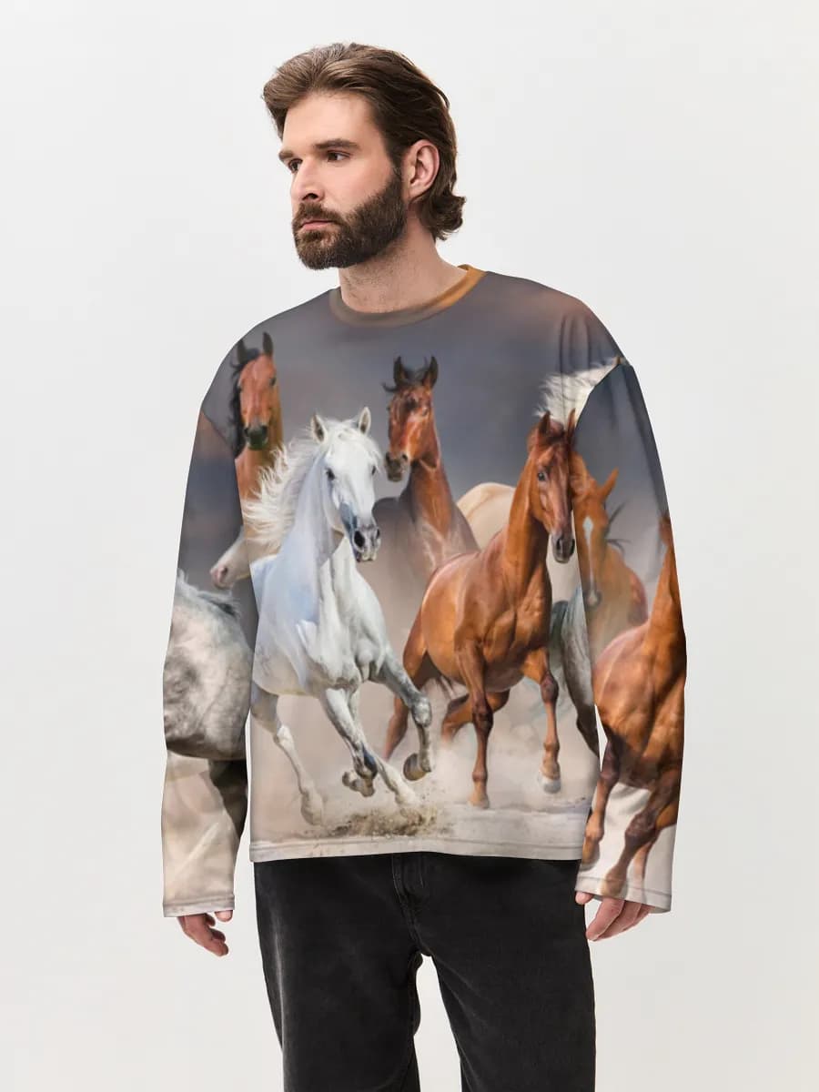 Men's oversized cotton long sleeve