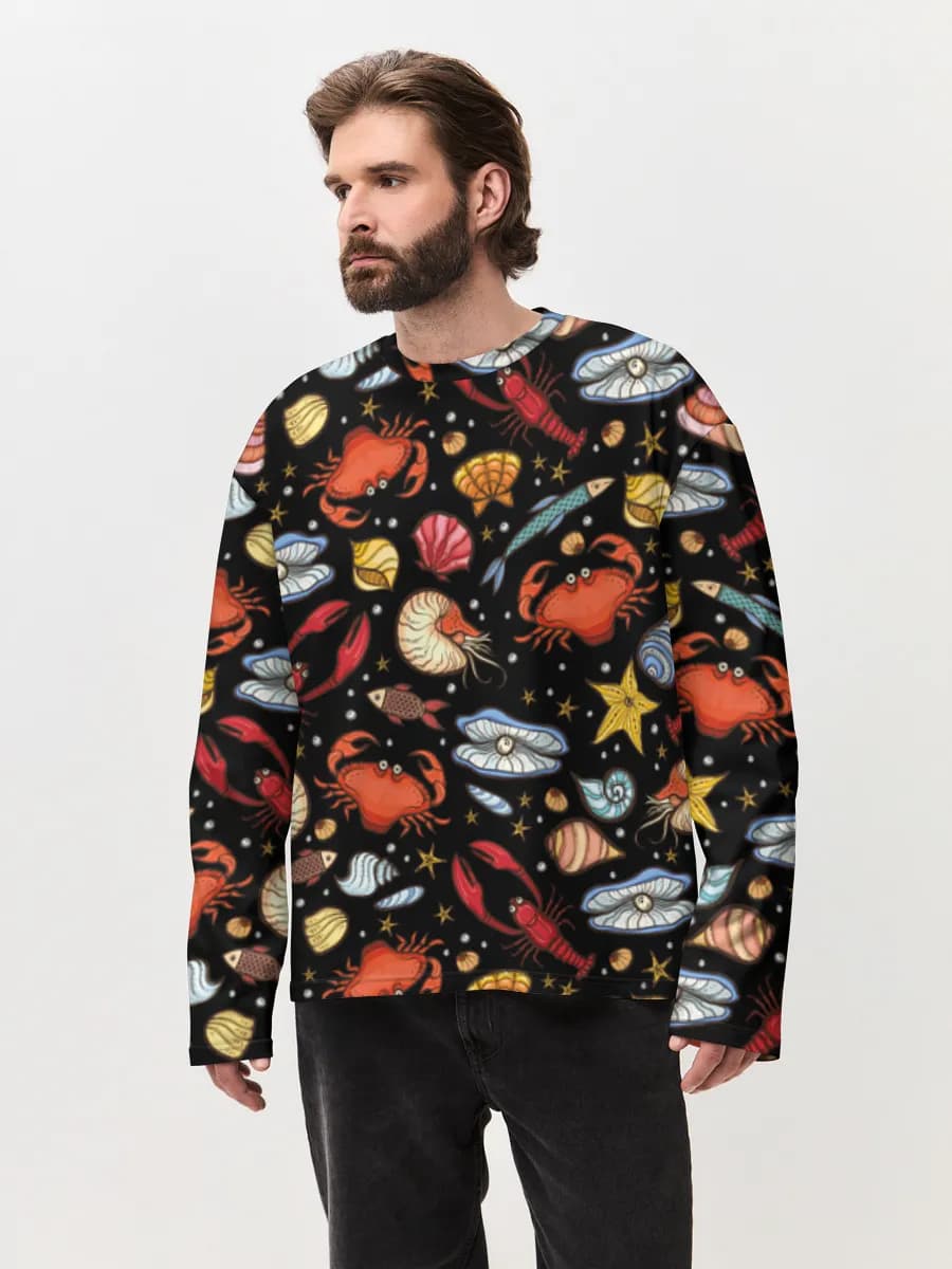Men's oversized cotton long sleeve
