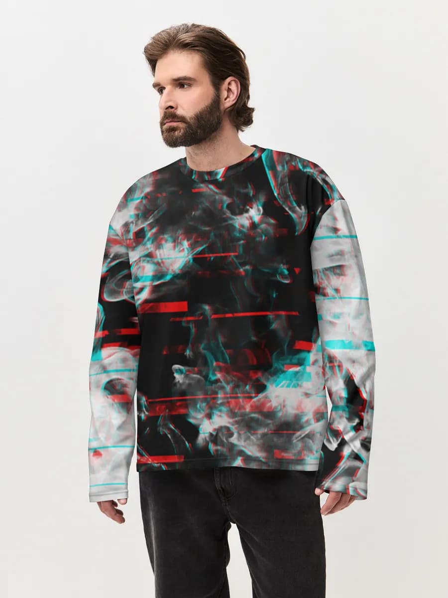 Glitch Smoke Anaglyph