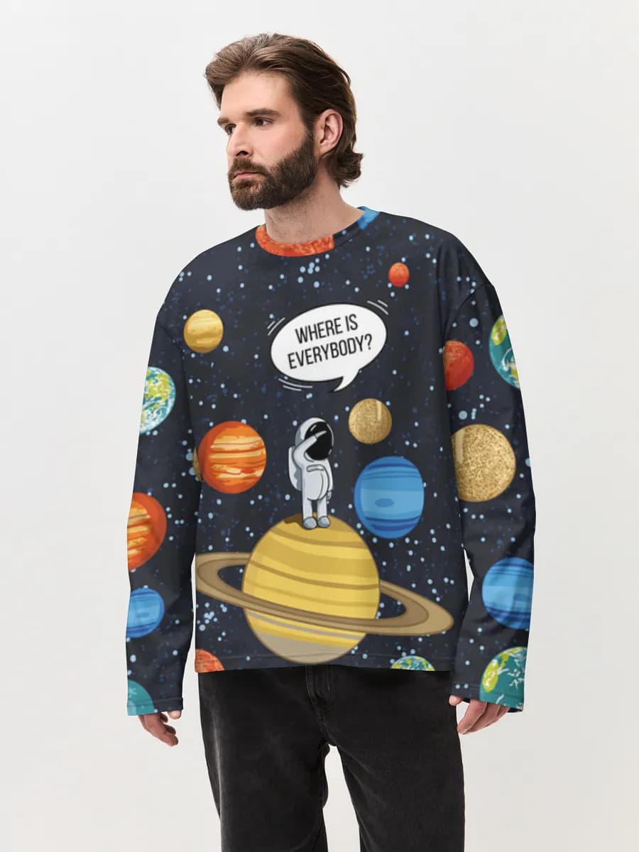 Men's oversized cotton long sleeve