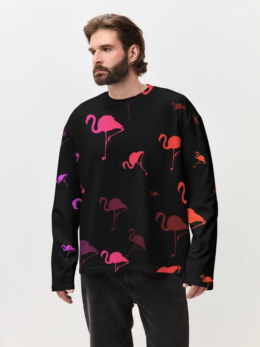 Neon Flamingos On Black
