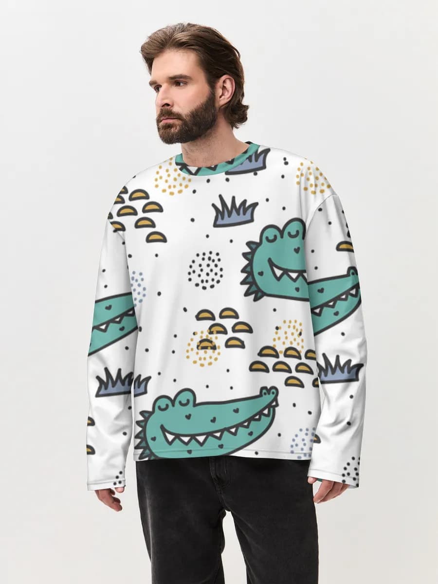 Men's oversized cotton long sleeve