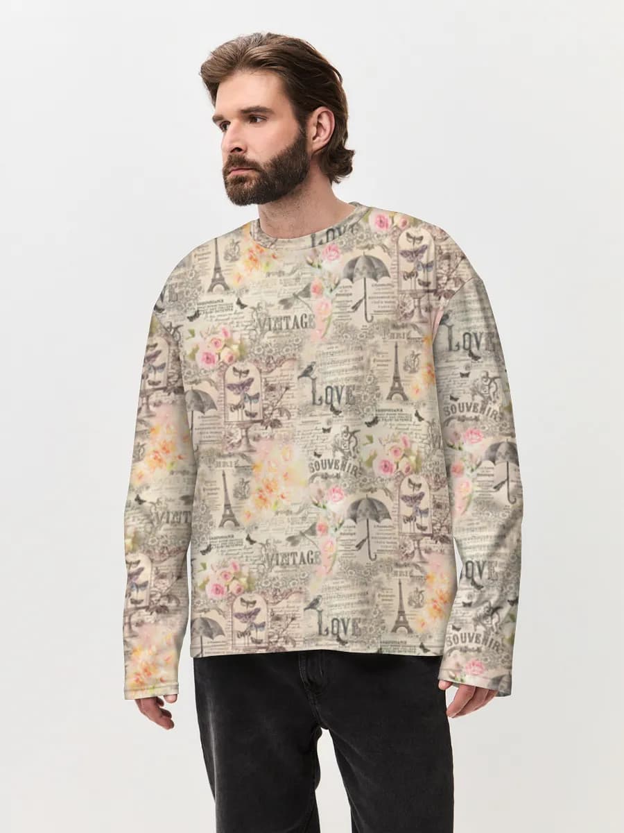 Men's oversized cotton long sleeve