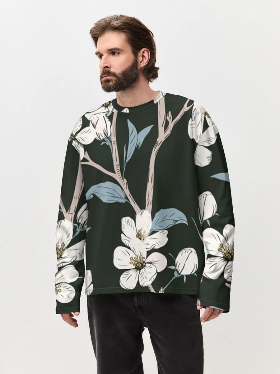 Men's oversized cotton long sleeve