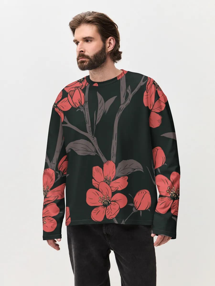Men's oversized cotton long sleeve
