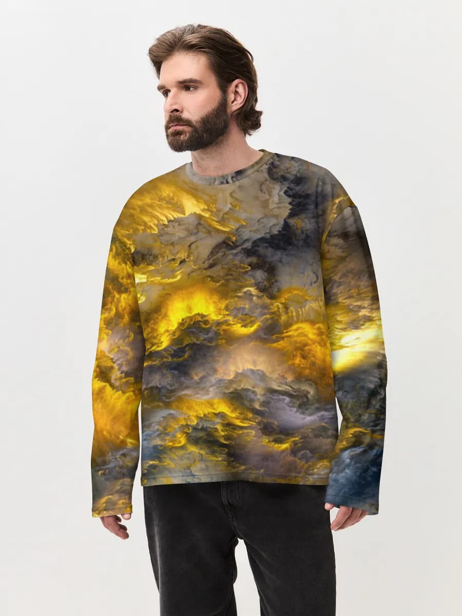 Men's oversized cotton long sleeve