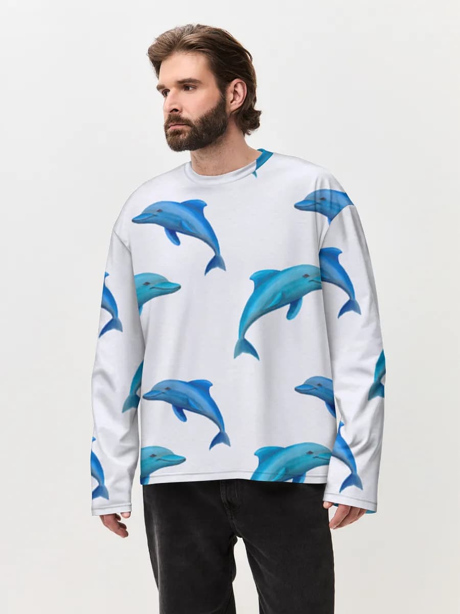 Men's oversized cotton long sleeve
