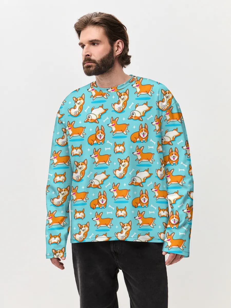 Men's oversized cotton long sleeve