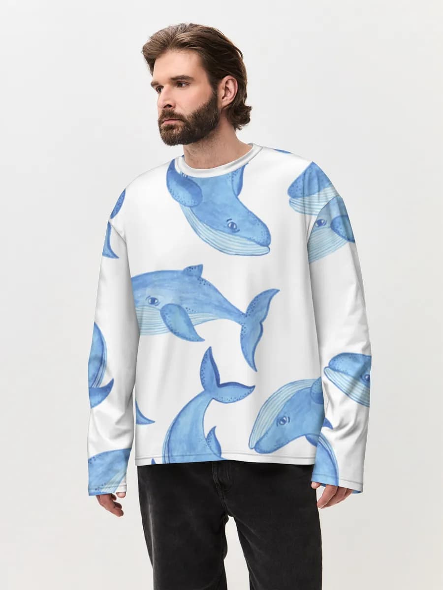 Watercolor Blue Whales