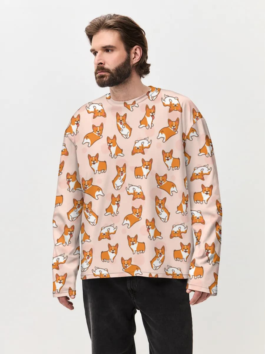 Men's oversized cotton long sleeve