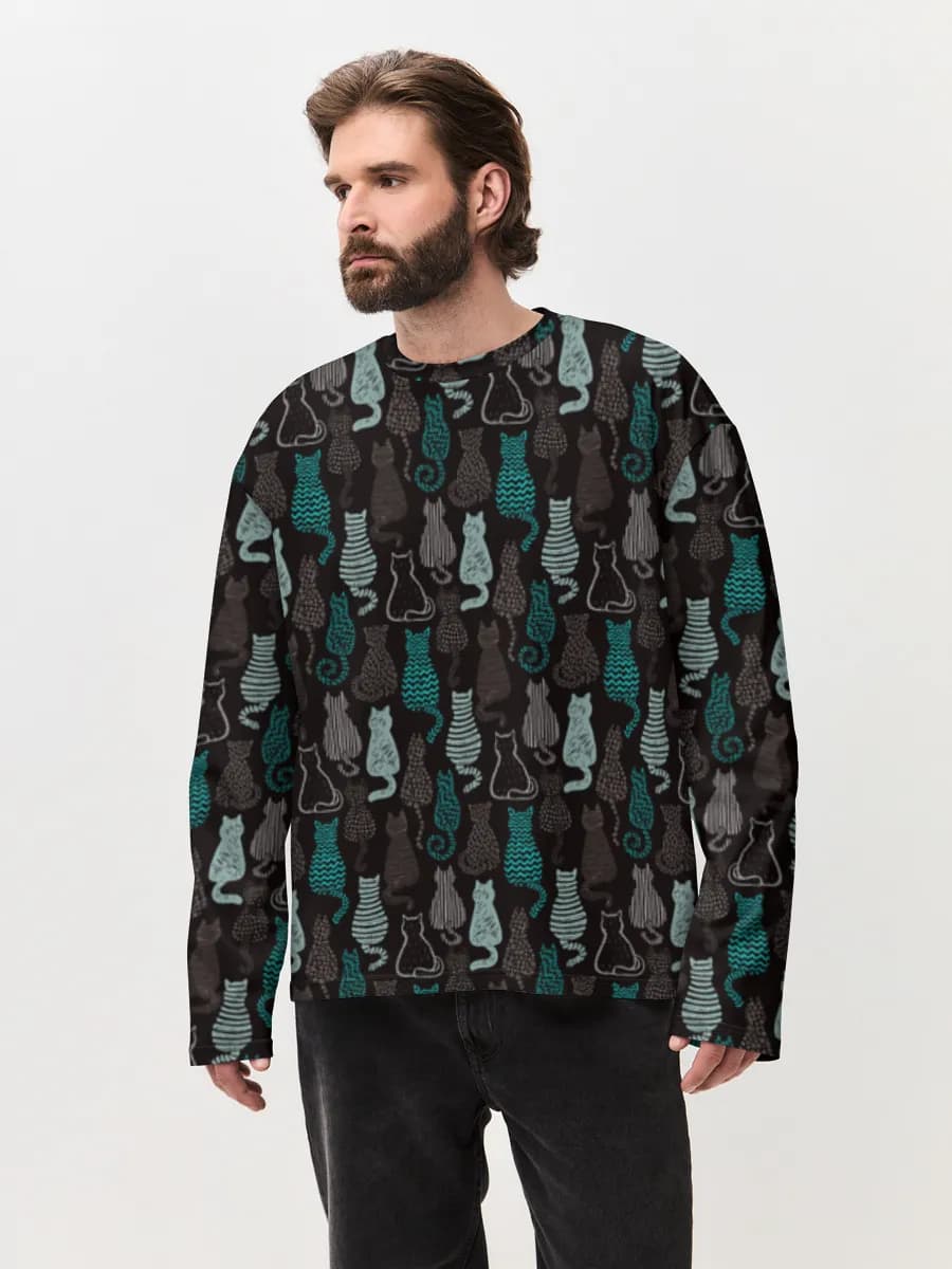 Men's oversized cotton long sleeve