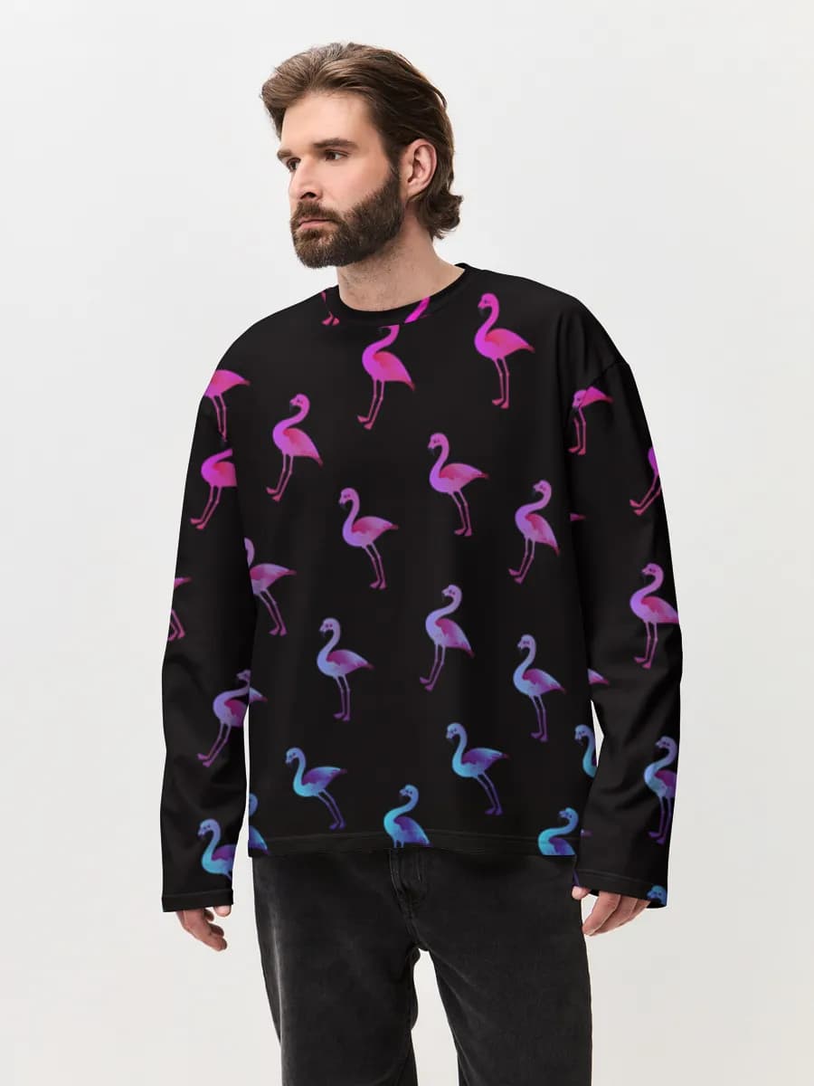 Neon Flamingos On Black