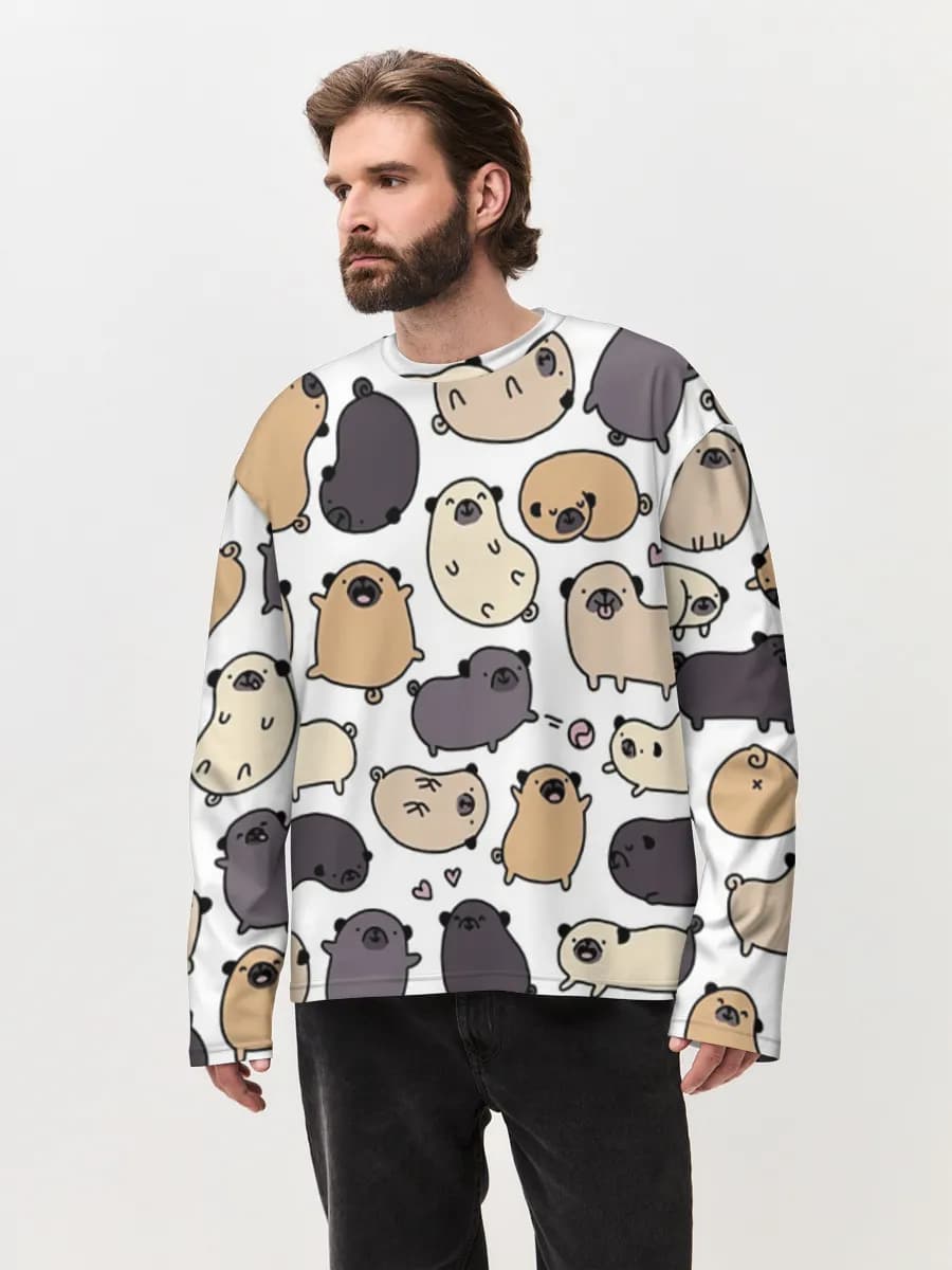 Men's oversized cotton long sleeve
