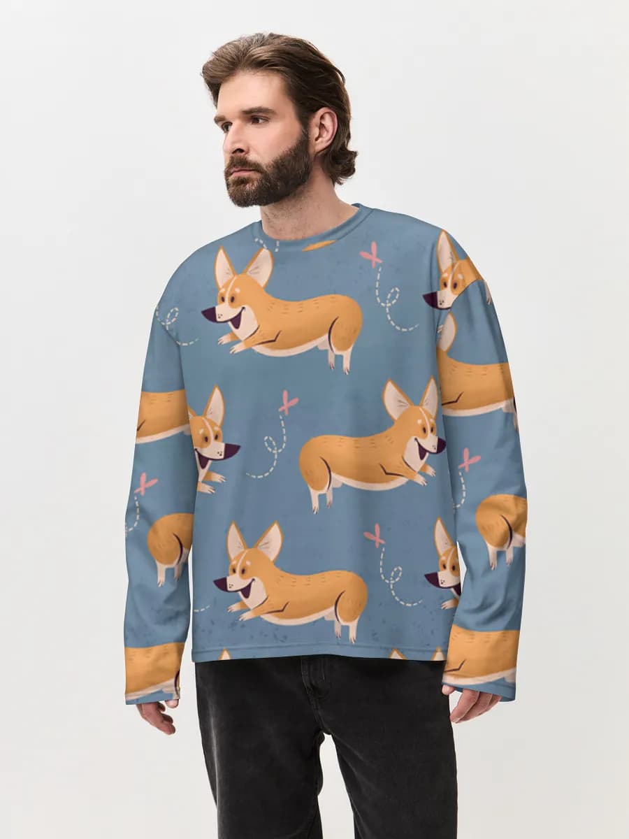 Men's oversized cotton long sleeve