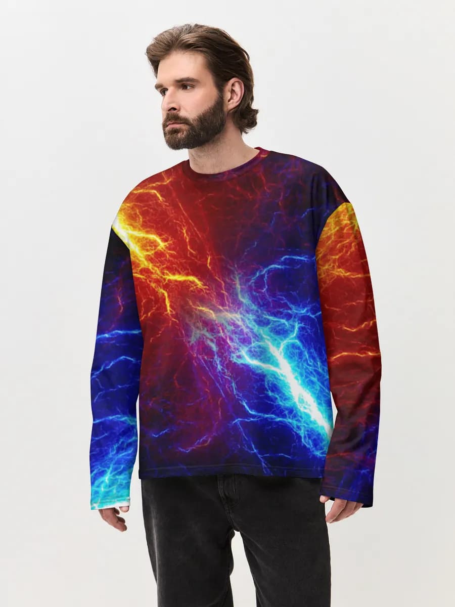 Red Blue Lightning Burst