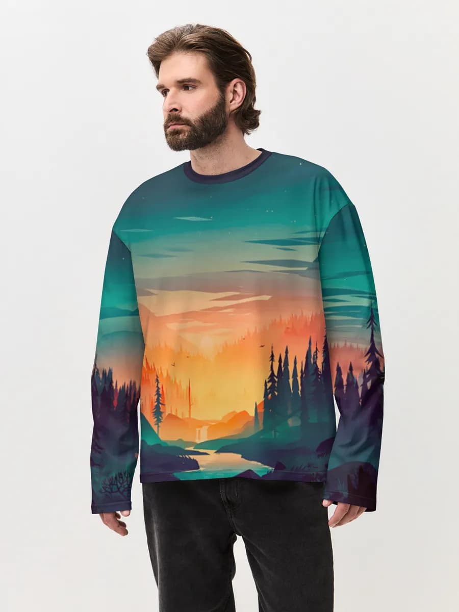 Men's oversized cotton long sleeve