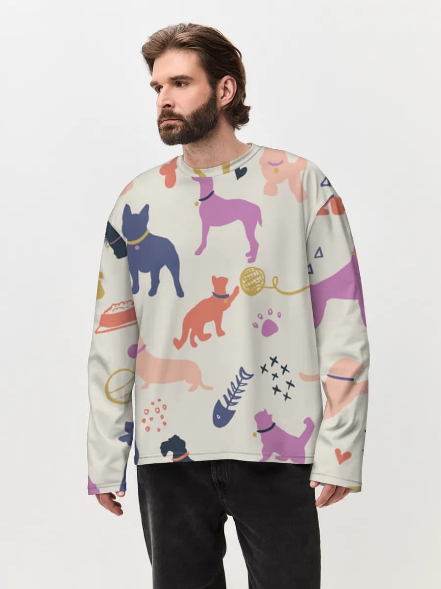 Men's oversized cotton long sleeve