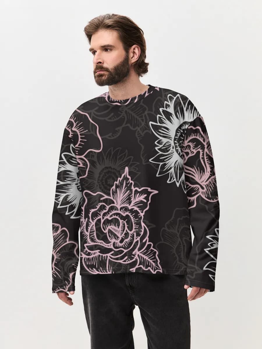 Men's oversized cotton long sleeve