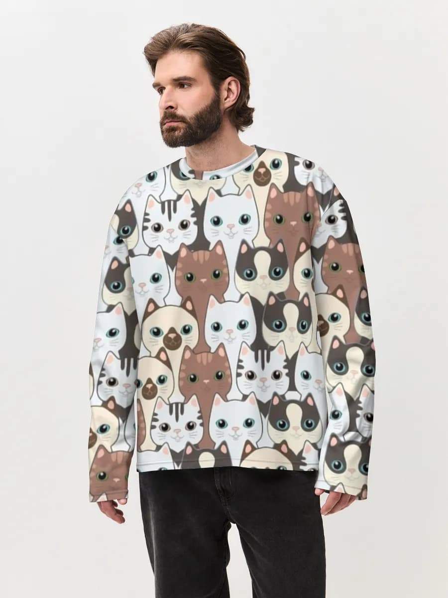 Men's oversized cotton long sleeve
