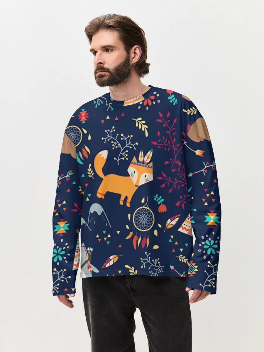 Men's oversized cotton long sleeve