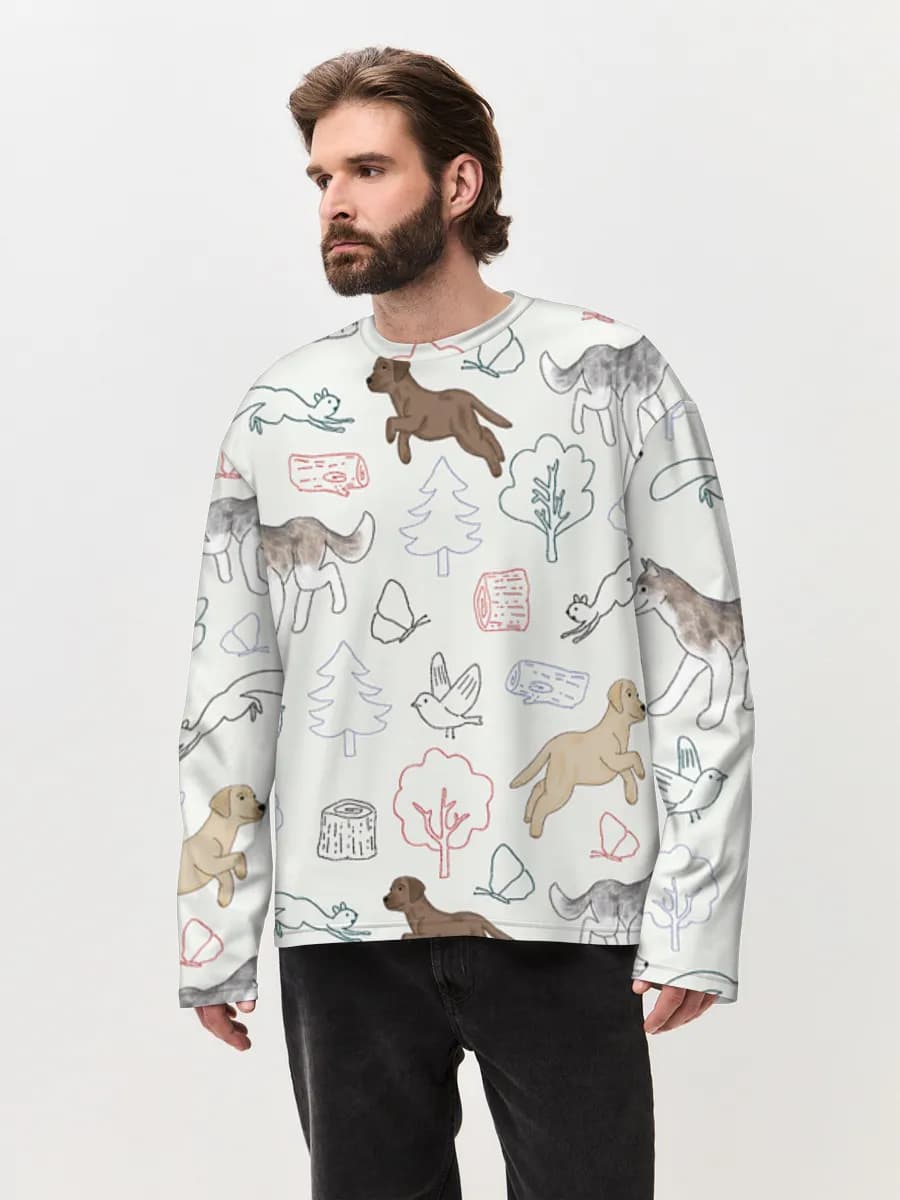 Men's oversized cotton long sleeve