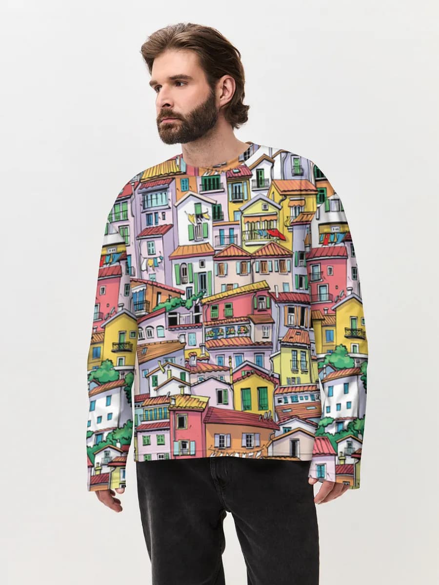 Men's oversized cotton long sleeve