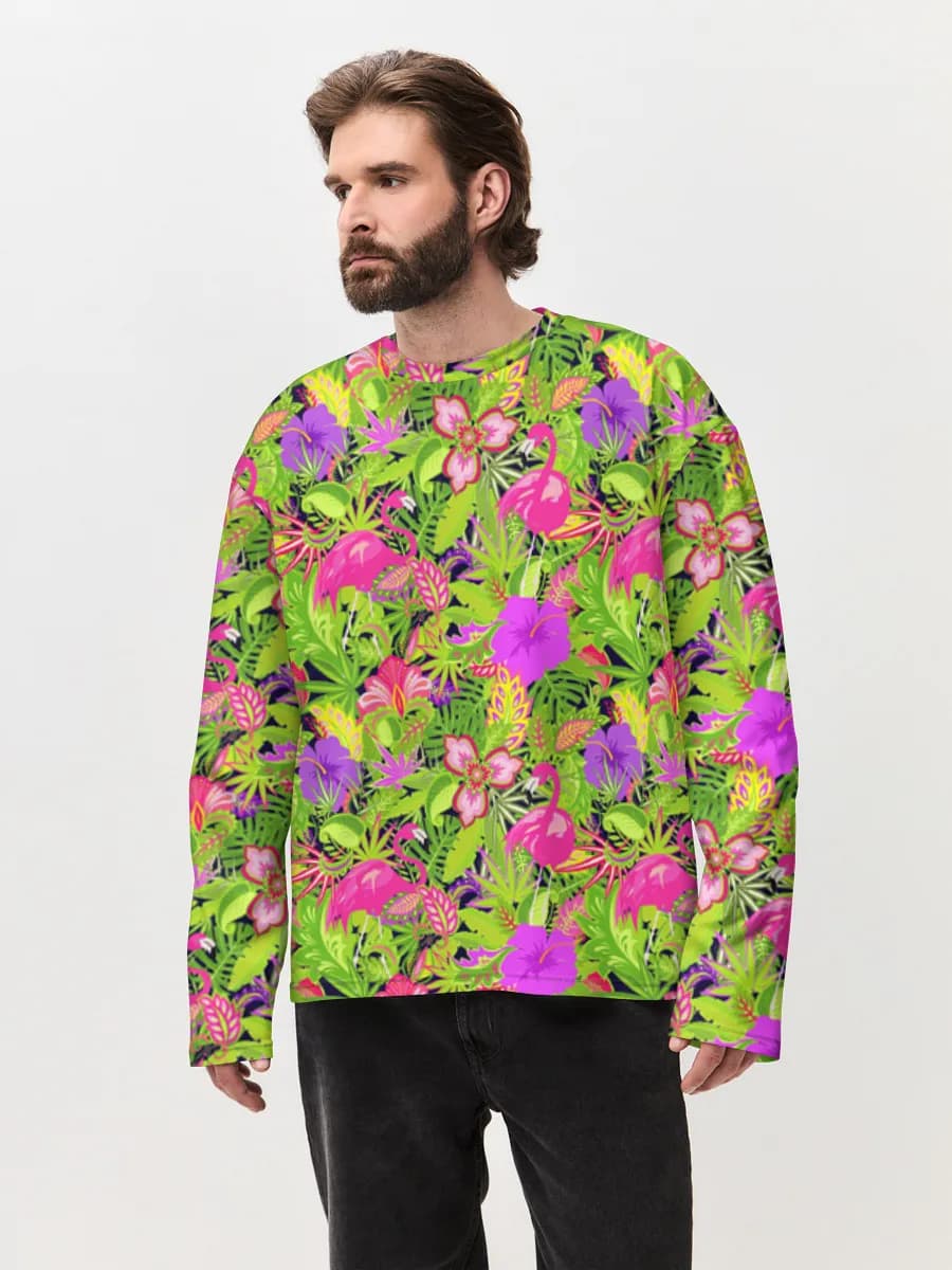 Neon Tropical Flamingos