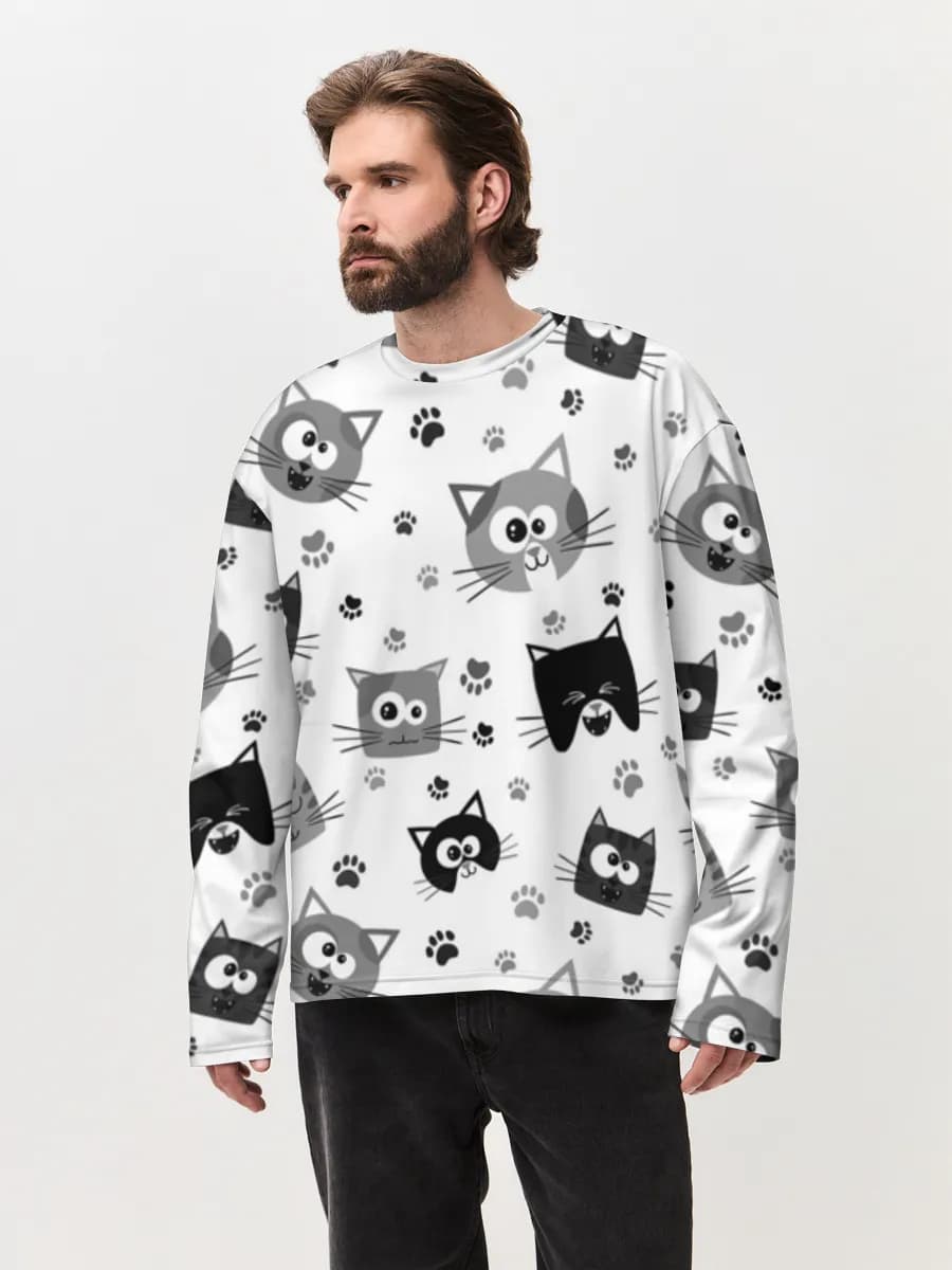 Men's oversized cotton long sleeve