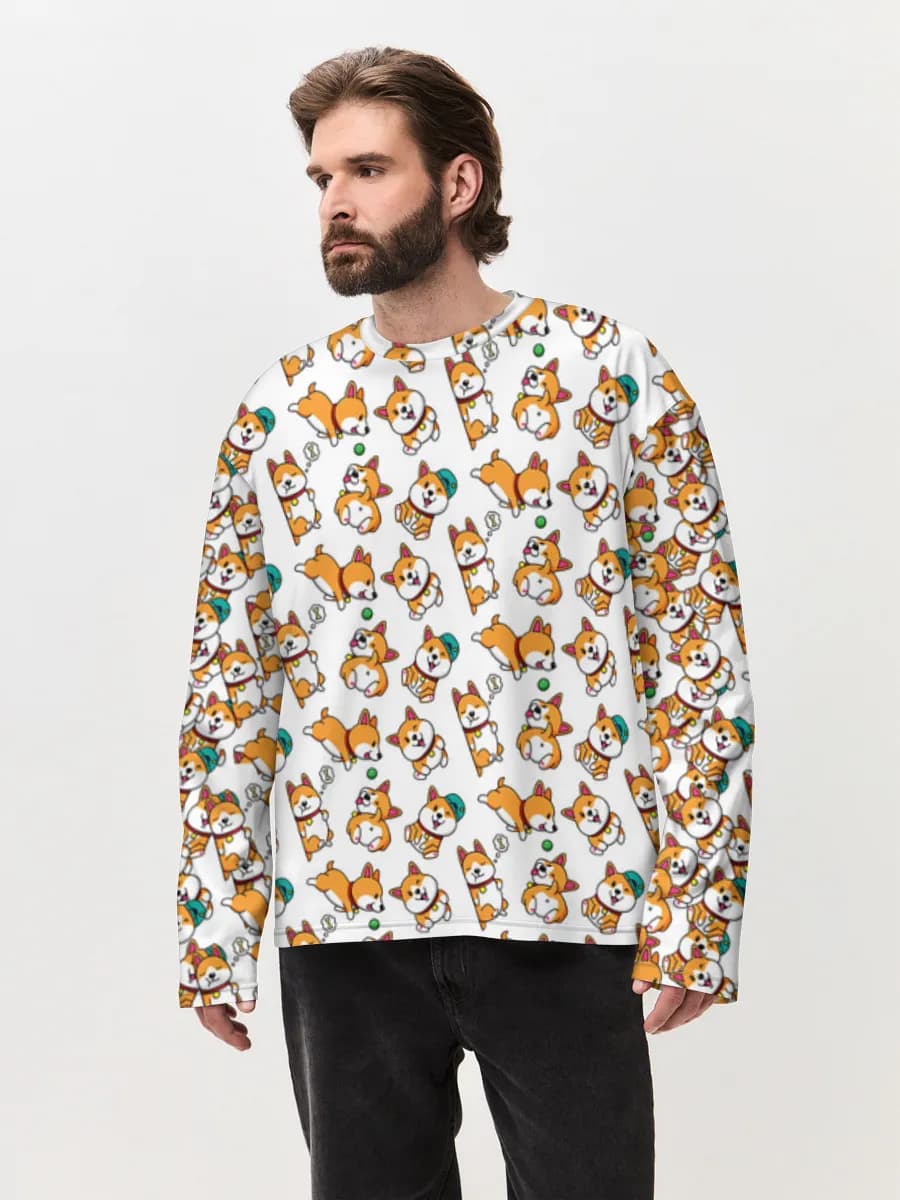 Men's oversized cotton long sleeve