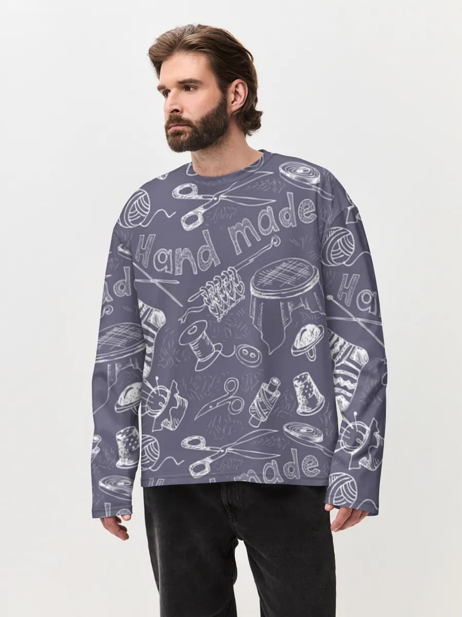 Men's oversized cotton long sleeve