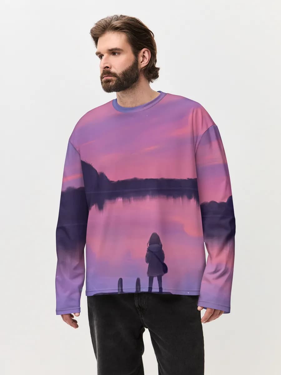 Men's oversized cotton long sleeve