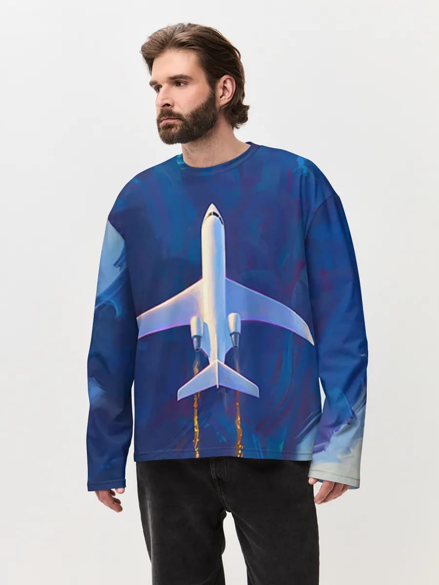 Men's oversized cotton long sleeve