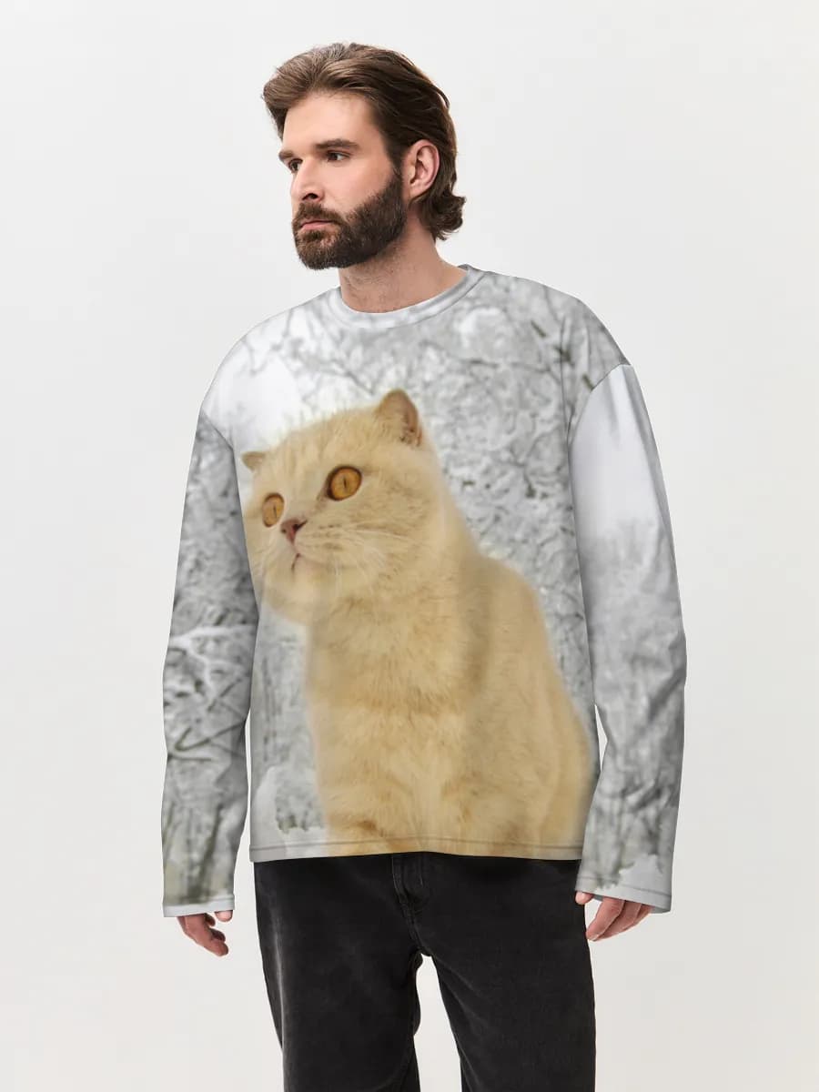Men's oversized cotton long sleeve