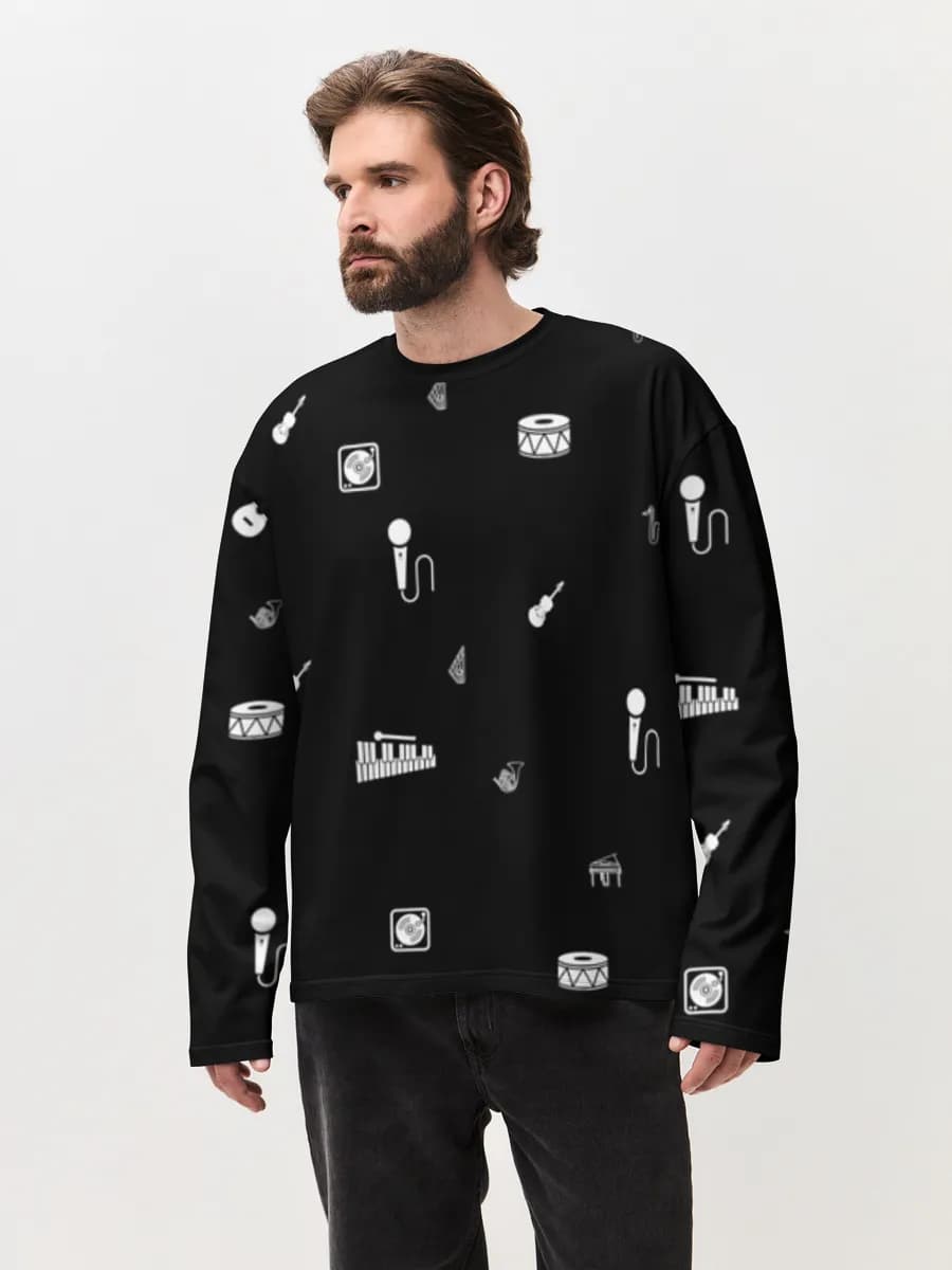 Men's oversized cotton long sleeve