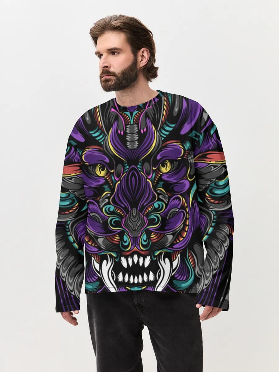Men's oversized cotton long sleeve