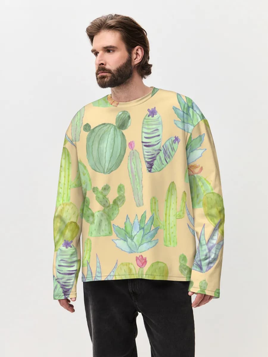Men's oversized cotton long sleeve