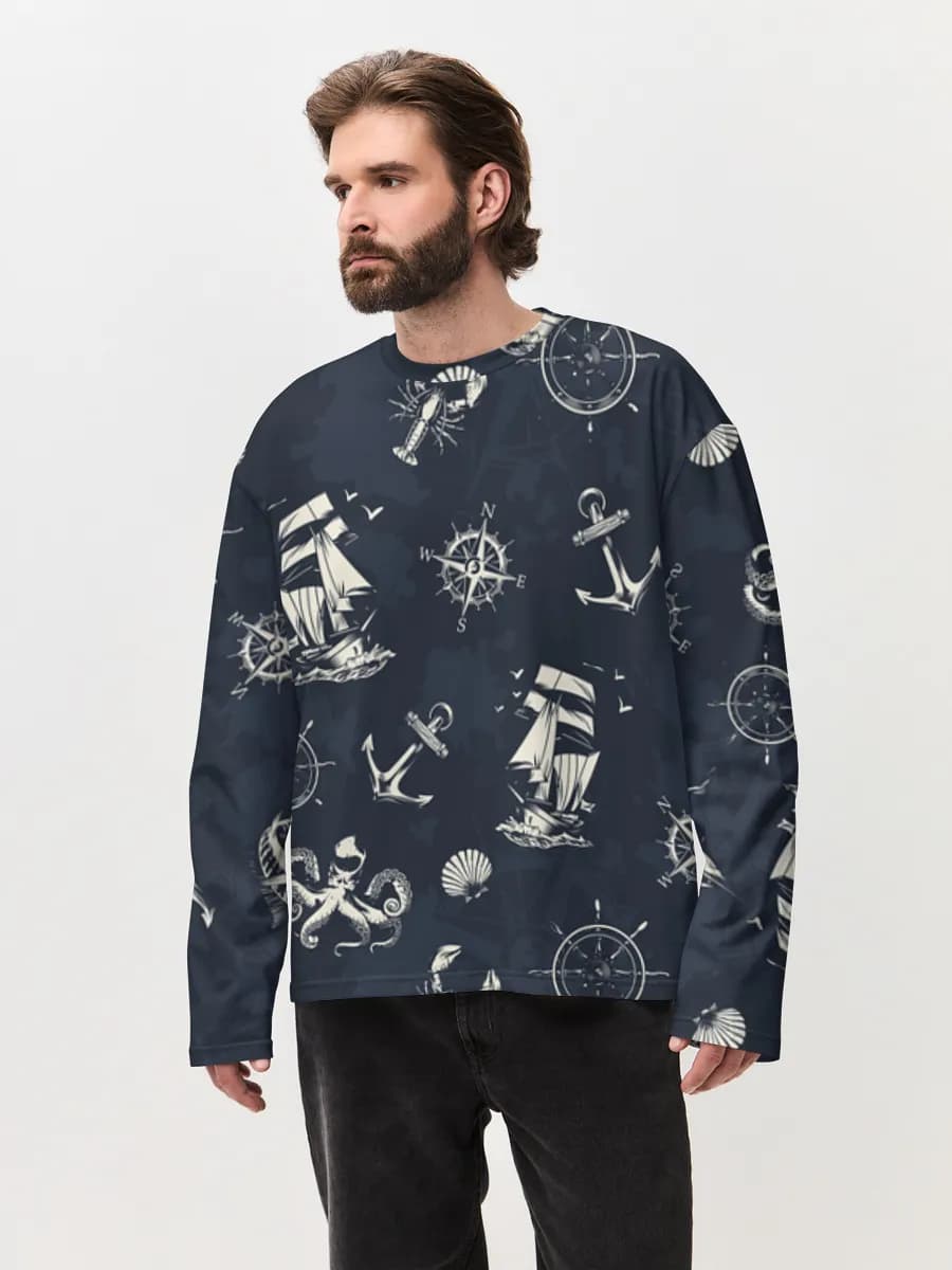 Men's oversized cotton long sleeve