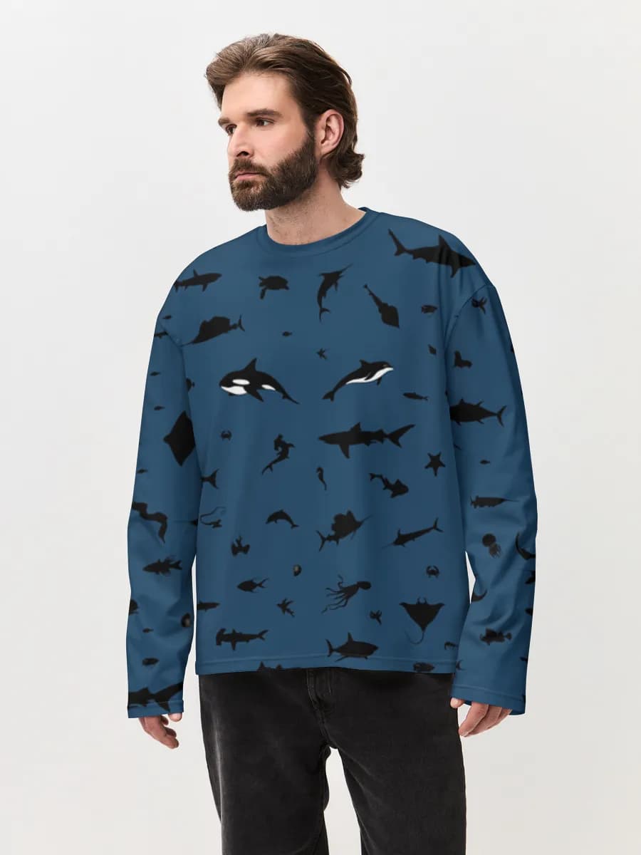 Men's oversized cotton long sleeve