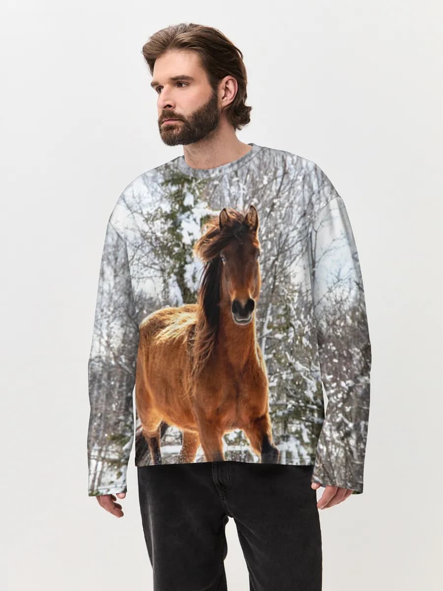 Men's oversized cotton long sleeve