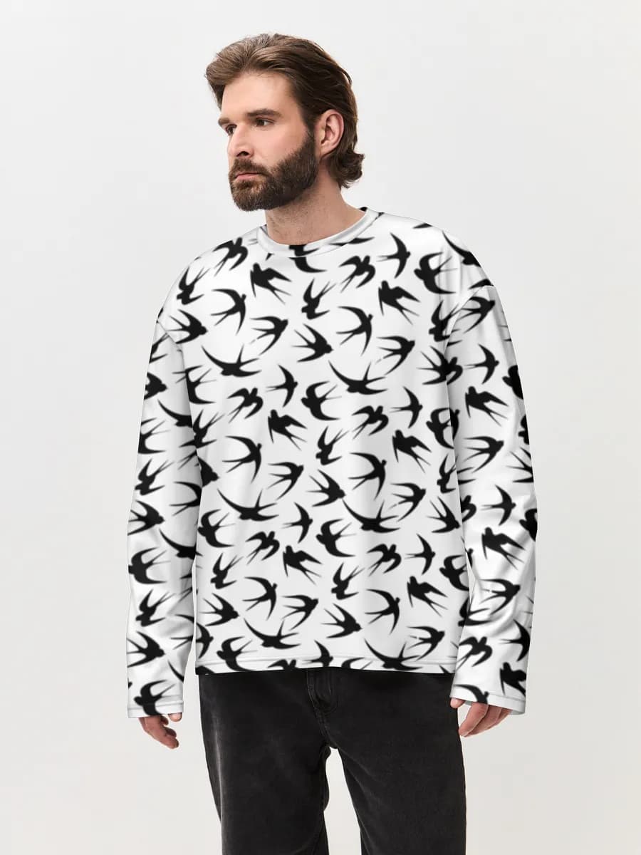 Men's oversized cotton long sleeve
