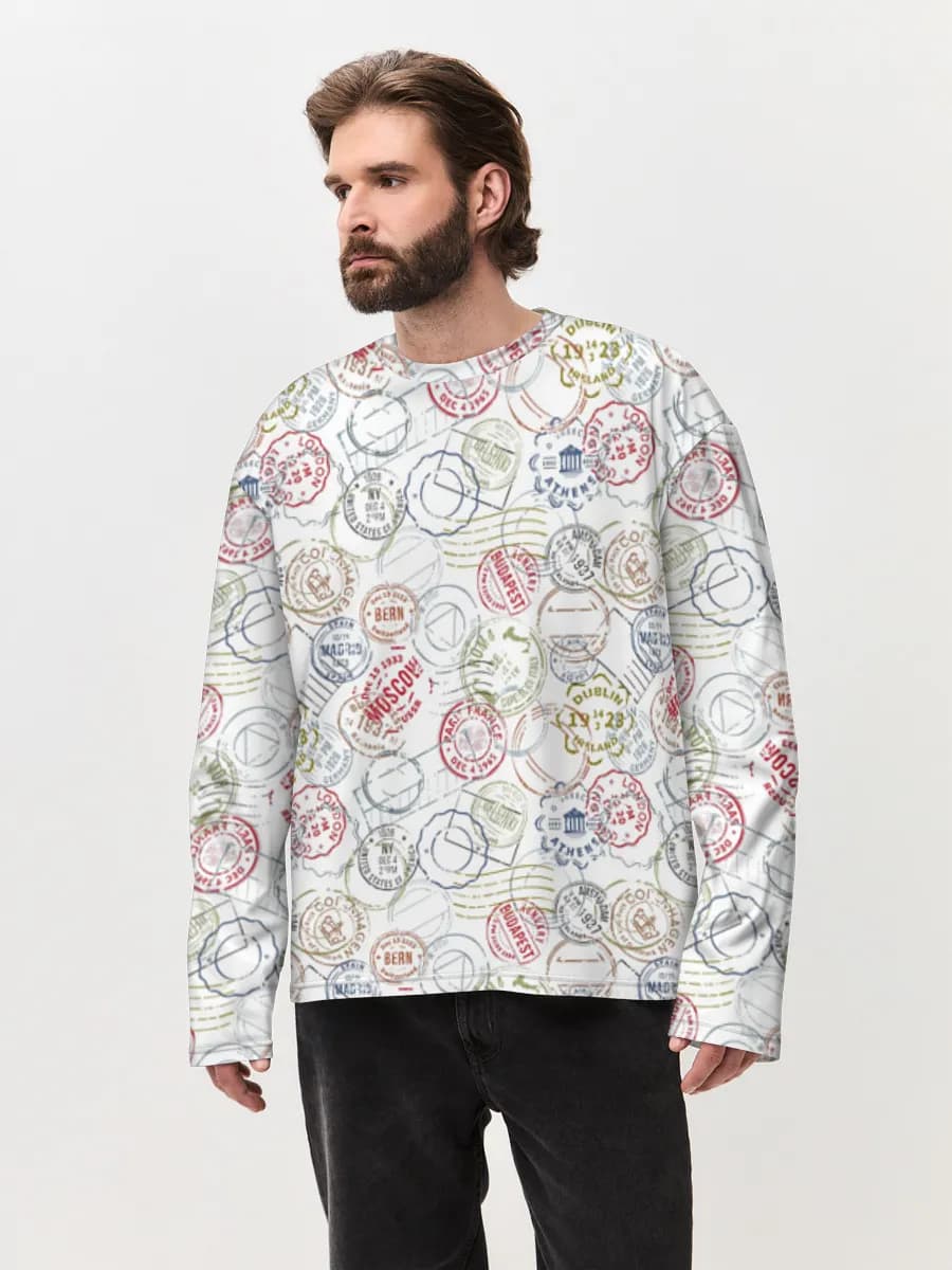 Men's oversized cotton long sleeve