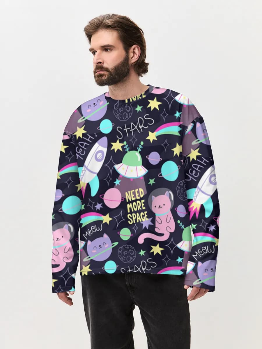 Men's oversized cotton long sleeve