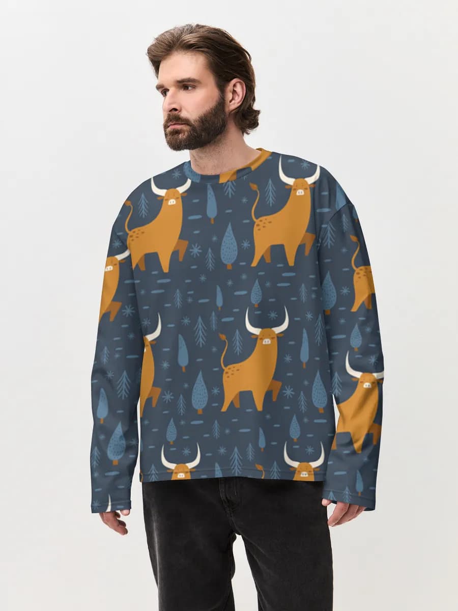 Men's oversized cotton long sleeve