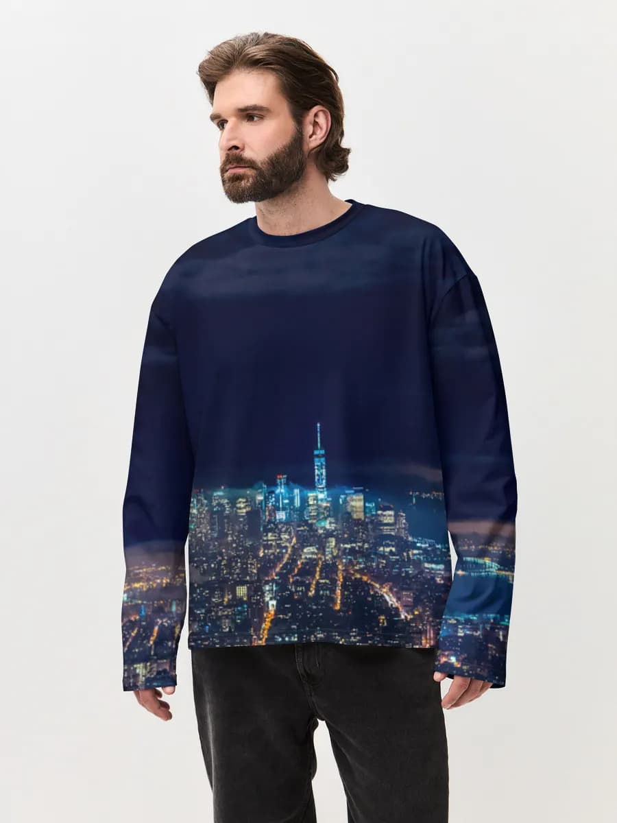 Men's oversized cotton long sleeve