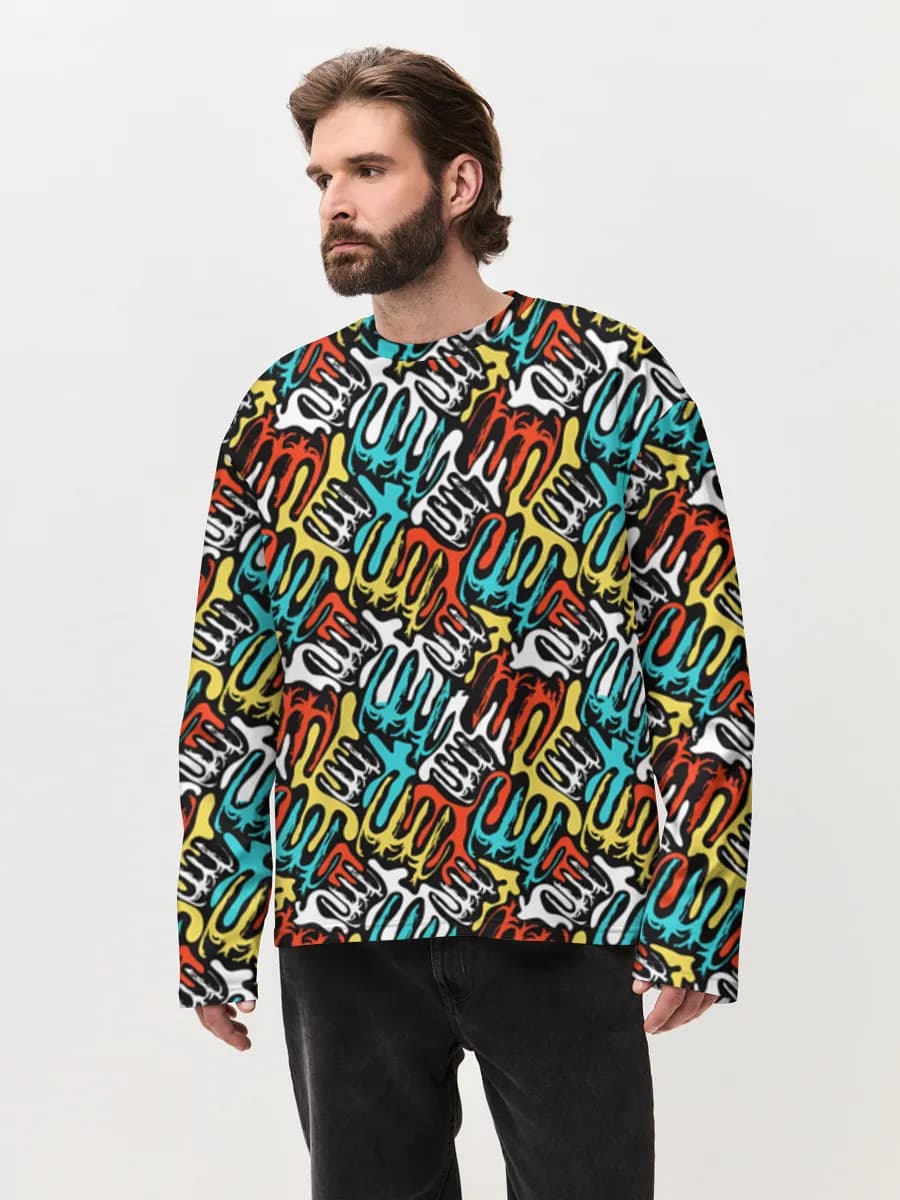 Men's oversized cotton long sleeve