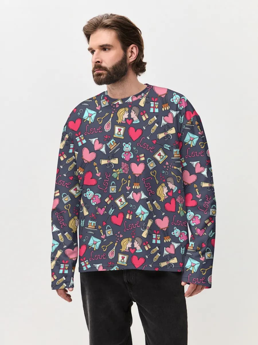 Men's oversized cotton long sleeve