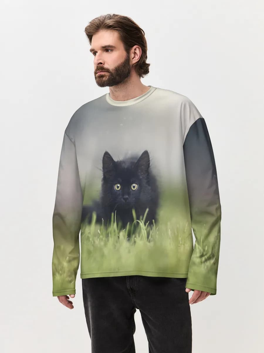 Men's oversized cotton long sleeve